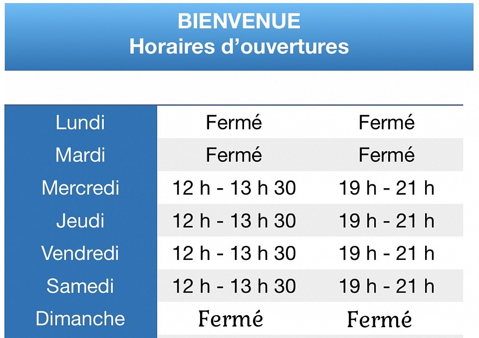 Changement d’ouverture prochainement