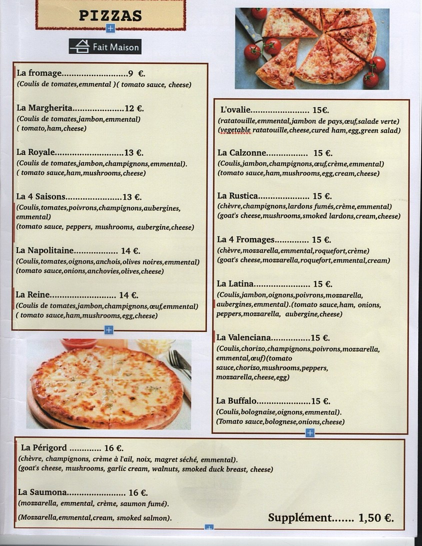 Pizzas a emporter