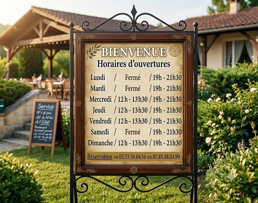 Jours d’ouverture du 1 Août au 22 Août